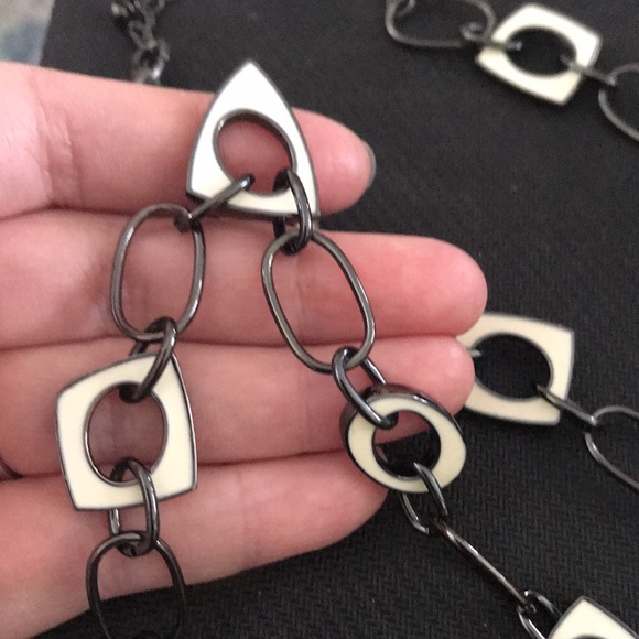 Lia Sophia Discontinued Black and White Necklace - Picture 2 of 3